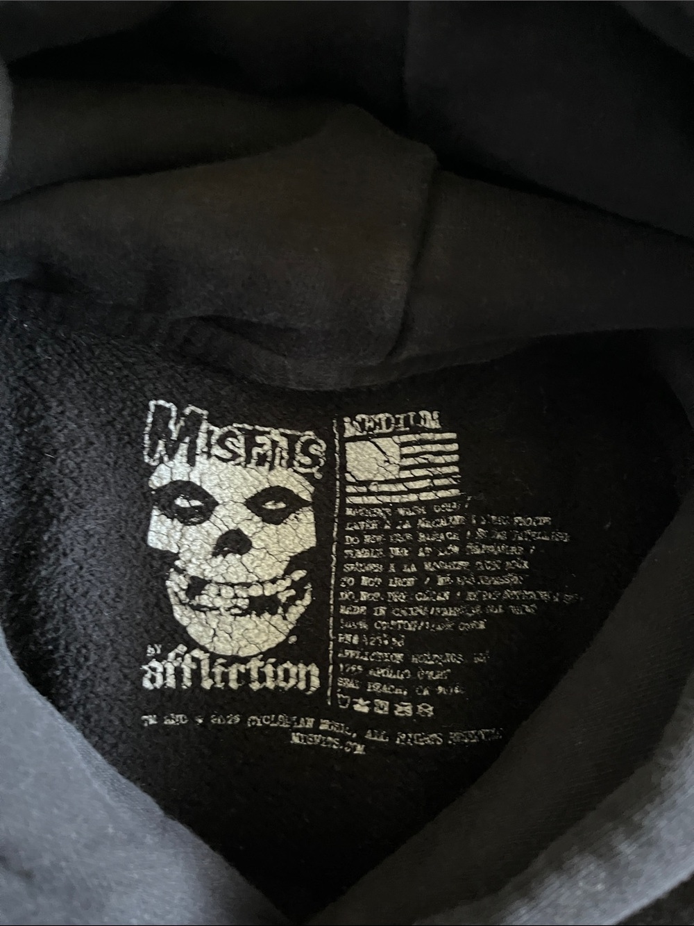Affliction Black Graphic Skull Cross Hoodie Sweatshirt - Picture 7 of 7